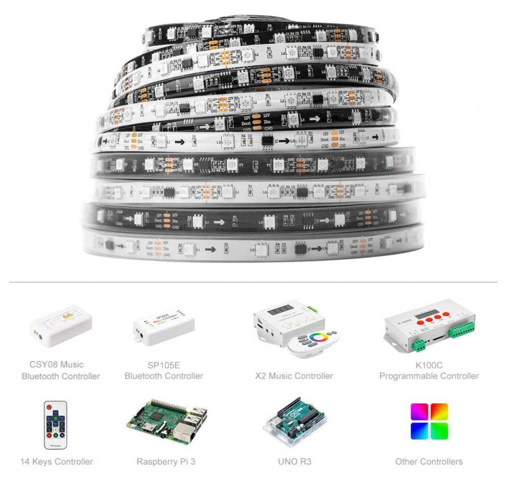 IP65 60LED/M RGB Digital LED Strip Flexible Magic Light