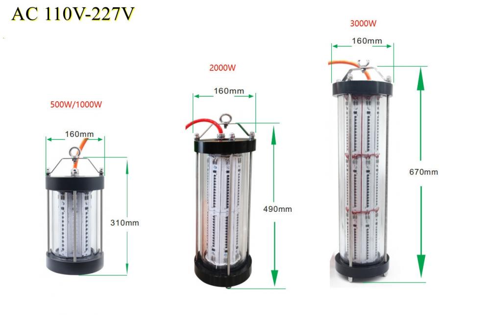 500W Green LED Fishing Light 30m Depth
