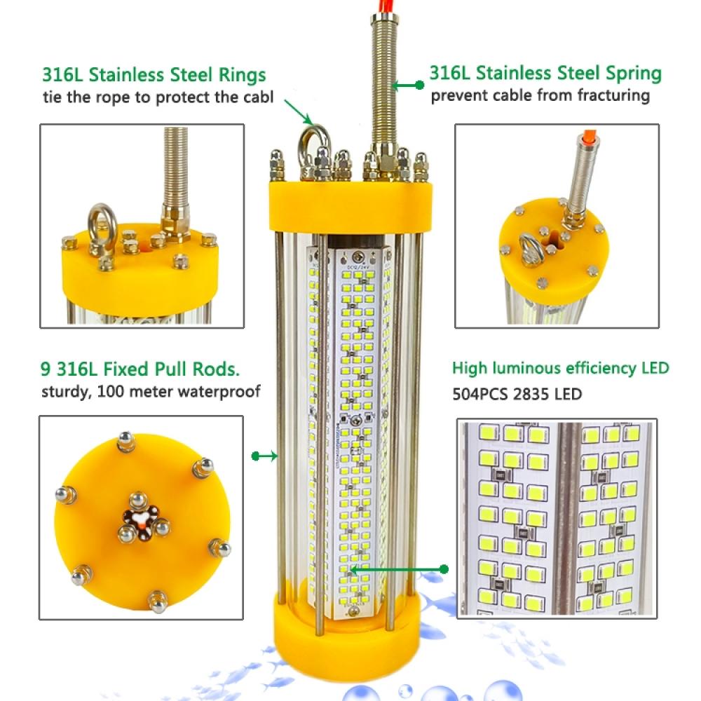 200W LED Underwater Fishing Light IP68