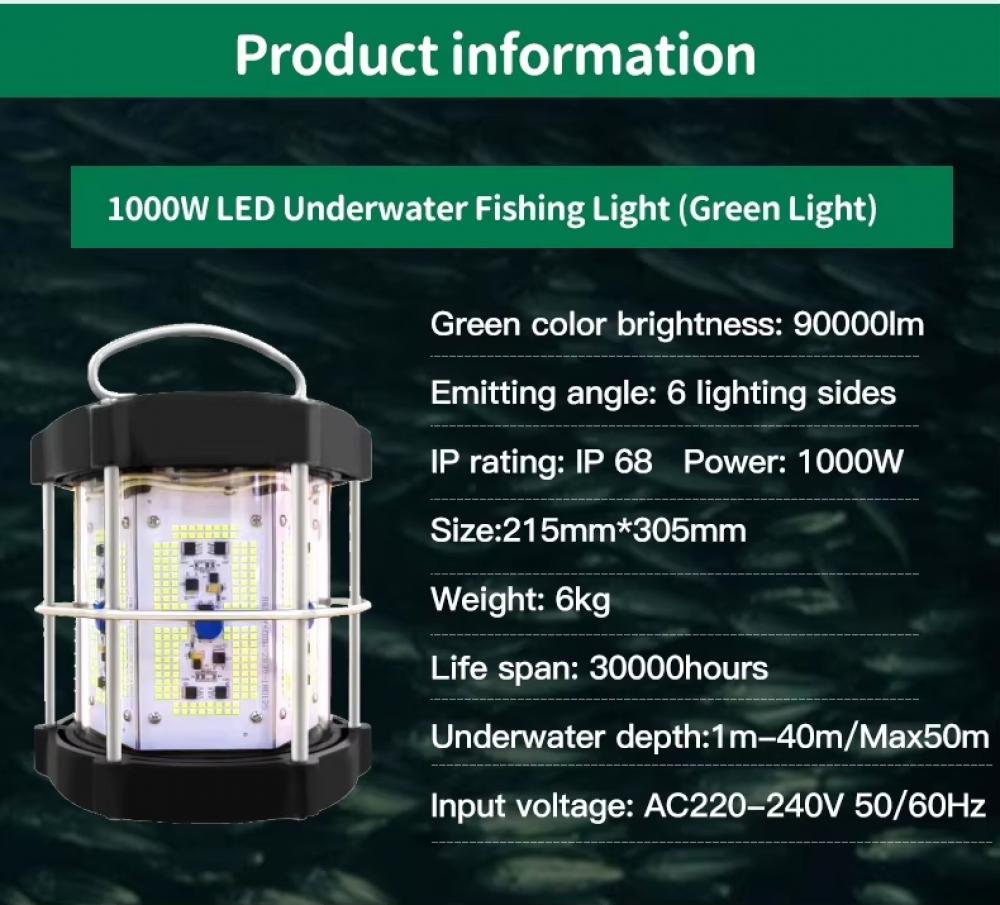 High Brightness 1000W Underwater Fishing Light