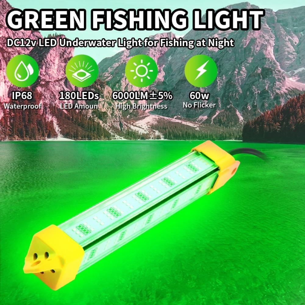 60W IP68 Green LED Underwater Fishing Light