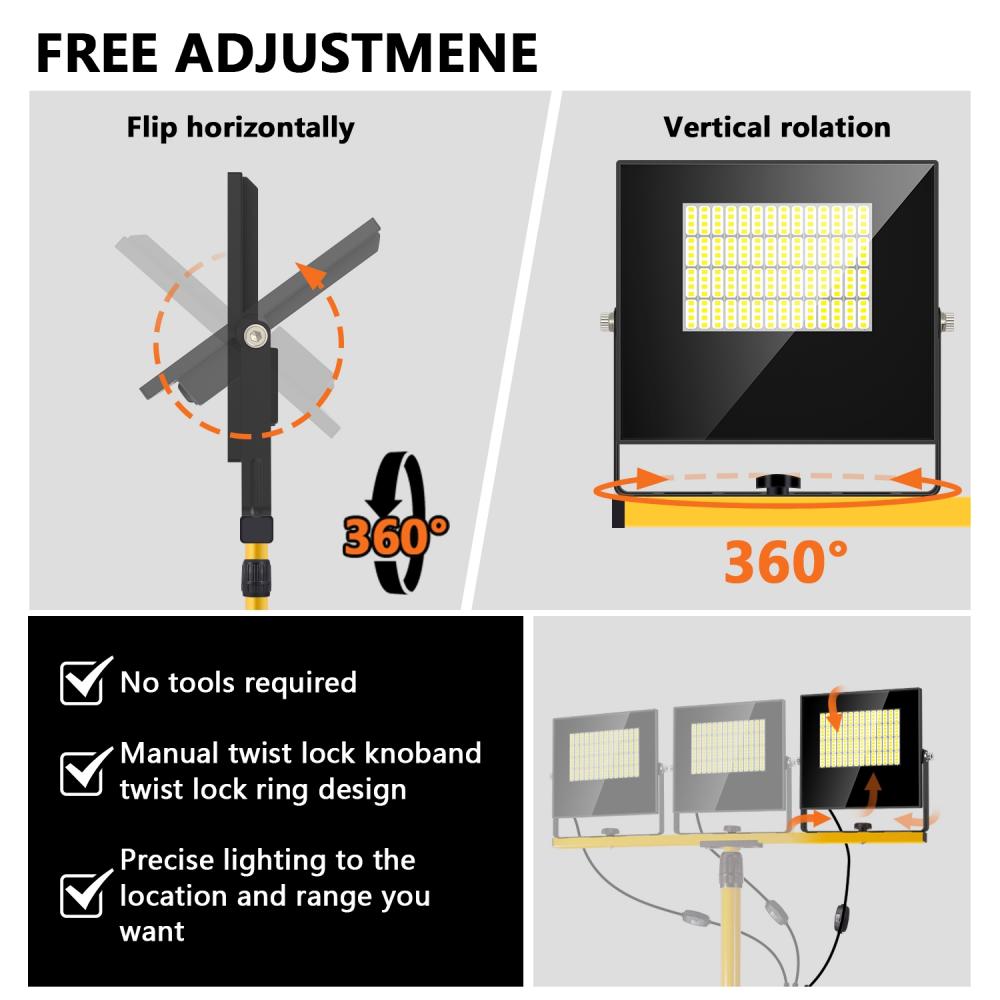 180W IP67 Rechargeable LED Tripod Work Light