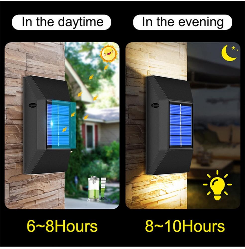 Outdoor Solar Wall Light Waterproof 6 LED Up Down