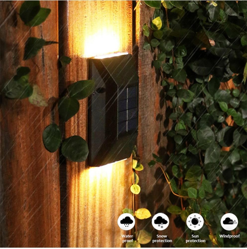 Outdoor Solar Wall Light Waterproof 6 LED Up Down