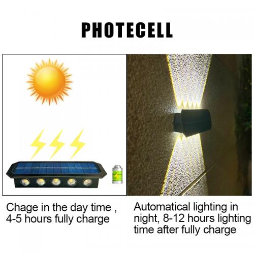 Waterproof Up Down Solar Wall Light Outdoor