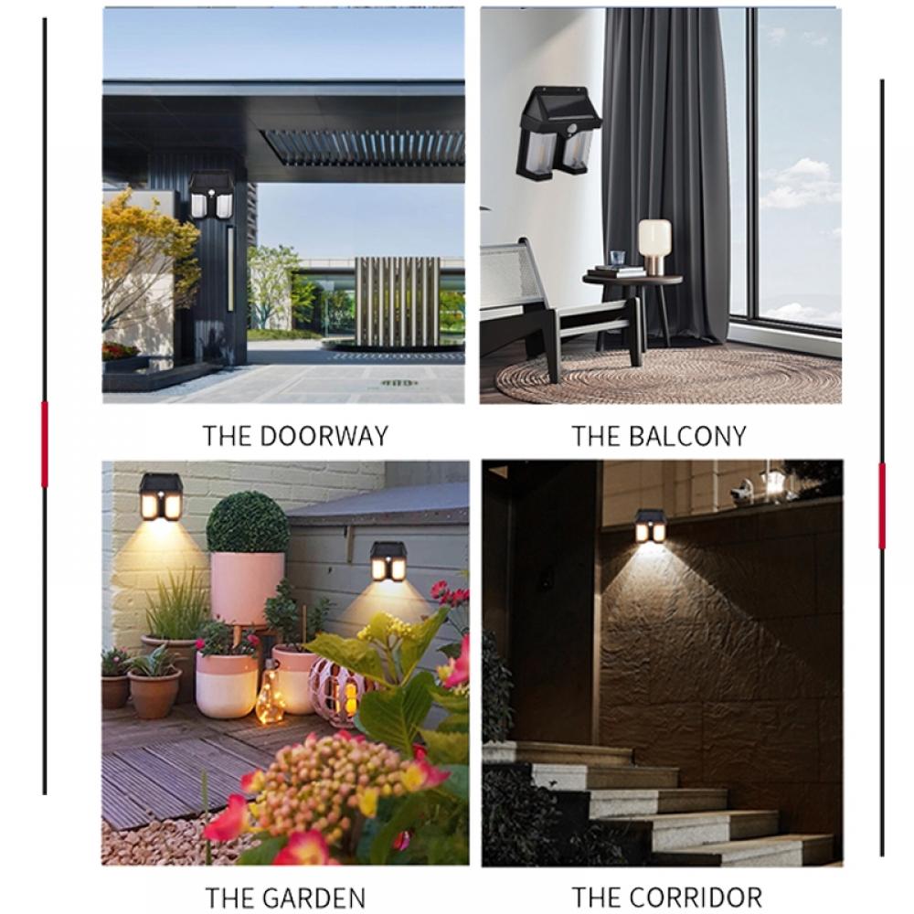 Dual Head Solar Motion Sensor Dimming Wall Light
