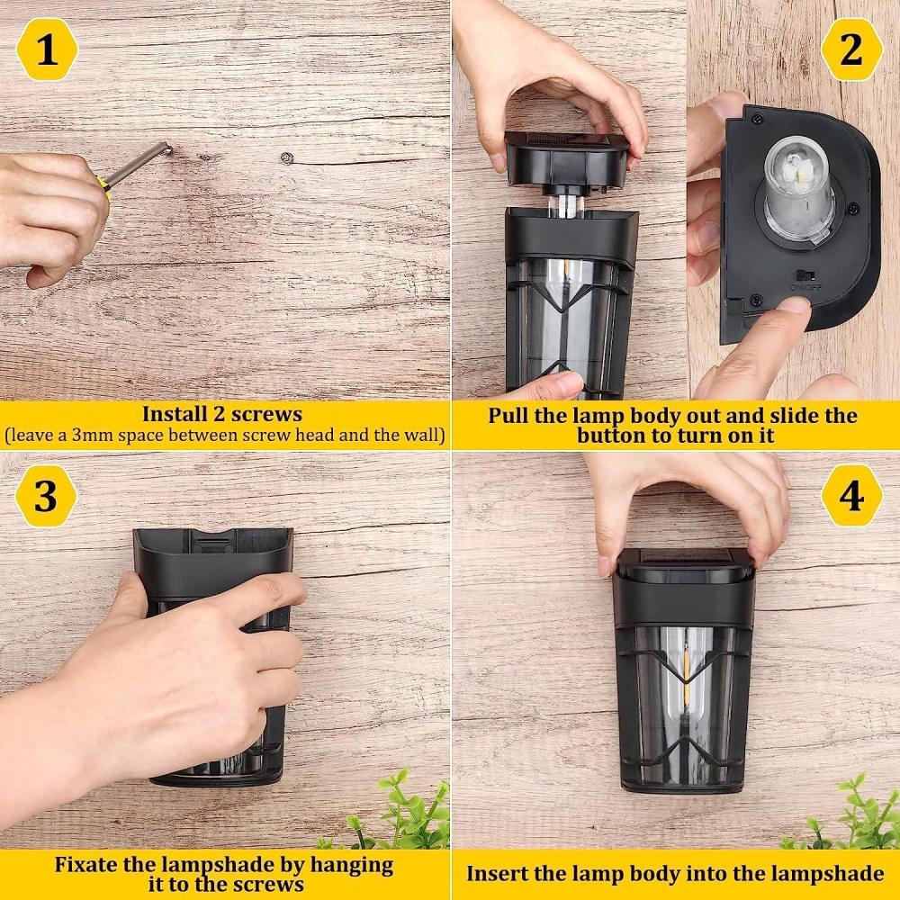 Solar Edison Bulb Wall Light Vintage Waterproof