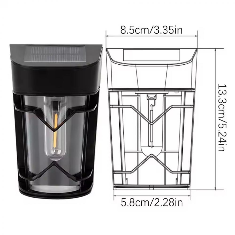 Solar Edison Bulb Wall Light Vintage Waterproof