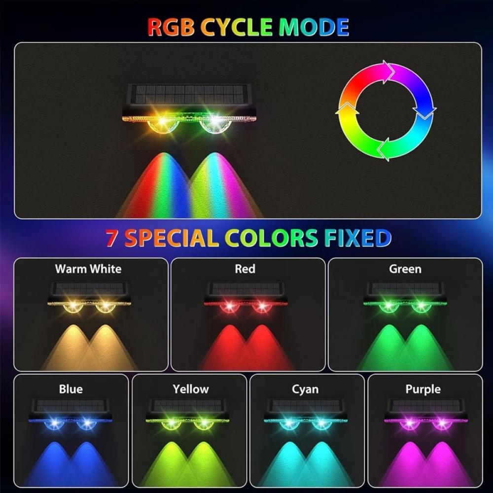 Solar Fence Lights Waterproof 7 Colors