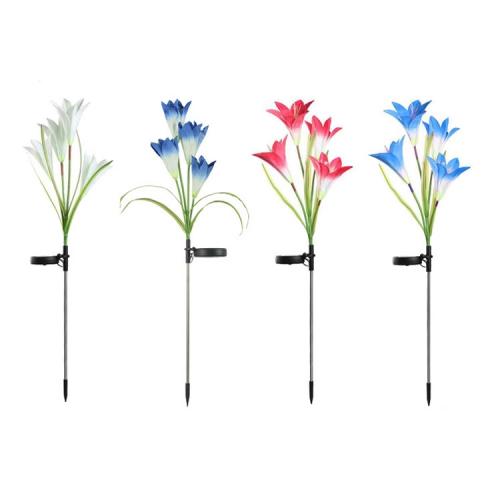 Solar Powered Lily Flower Lights Outdoor Decor