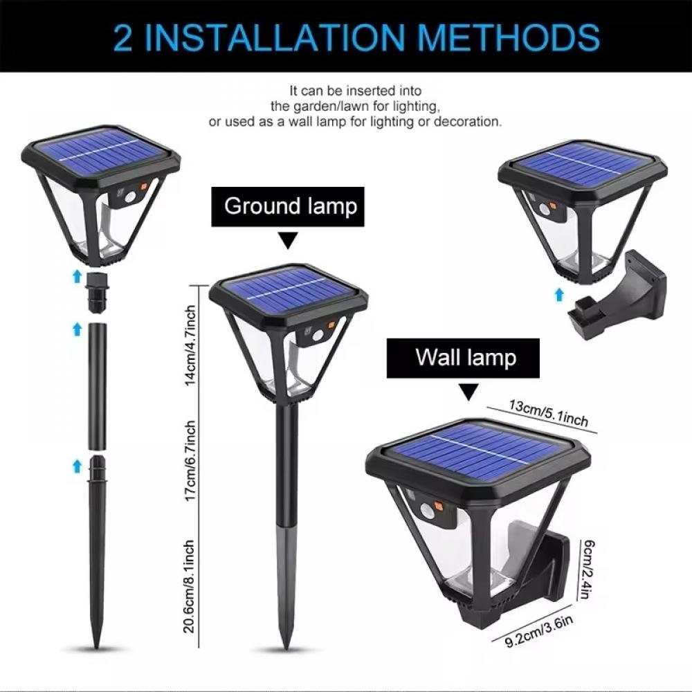 Dual Use Solar Lawn Wall Light Auto On Off