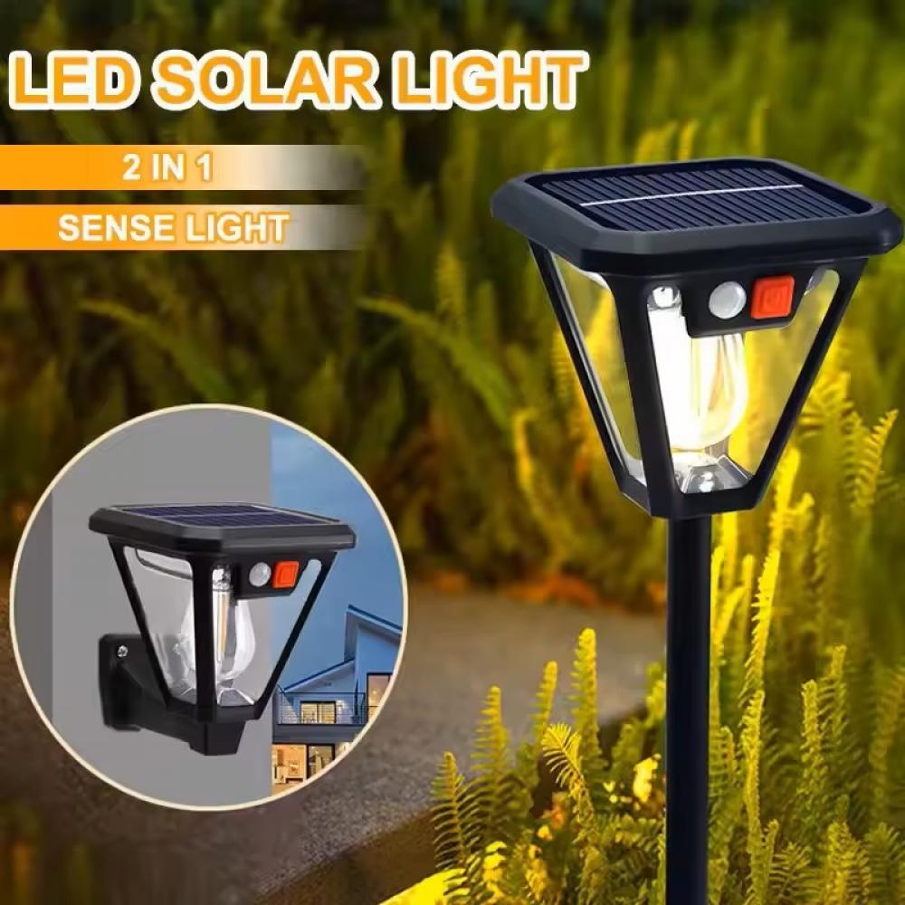 Dual Use Solar Lawn Wall Light Auto On Off
