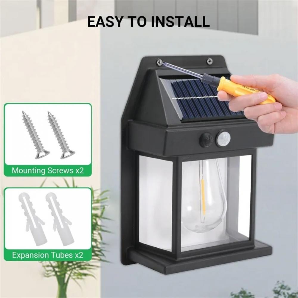 Waterproof Solar Wall Light with Tungsten Bulb