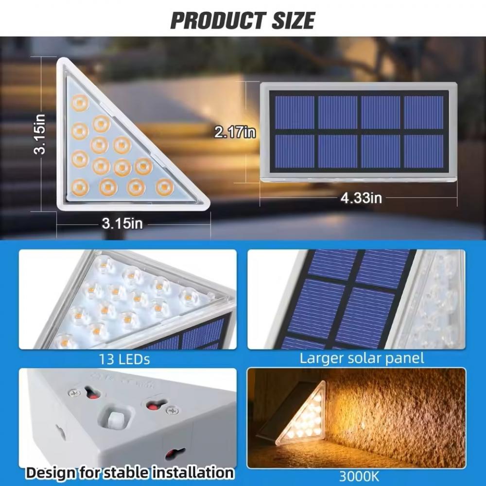 Anti Theft Solar Stair Lights 13 LEDs Waterproof