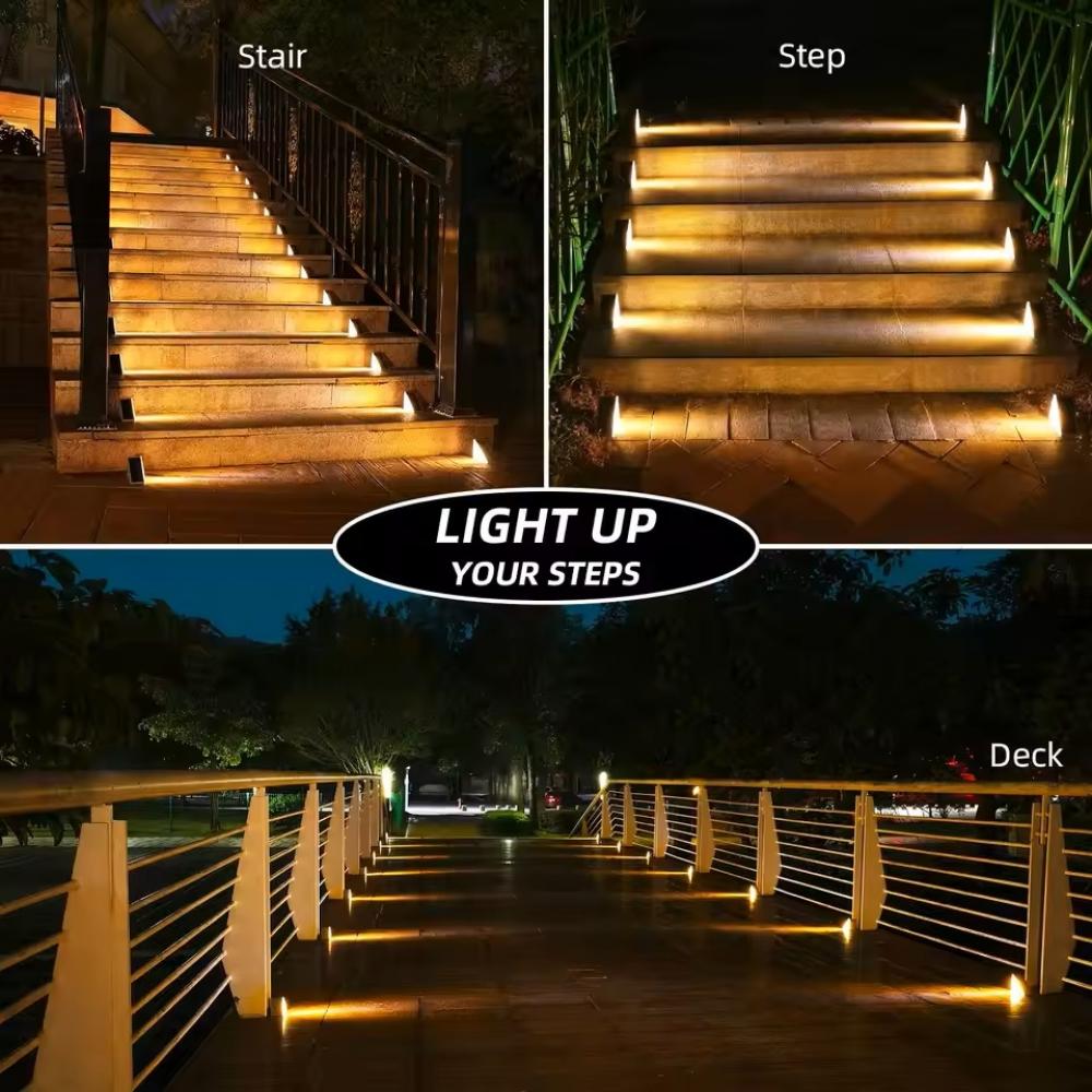 Anti Theft Solar Stair Lights 13 LEDs Waterproof