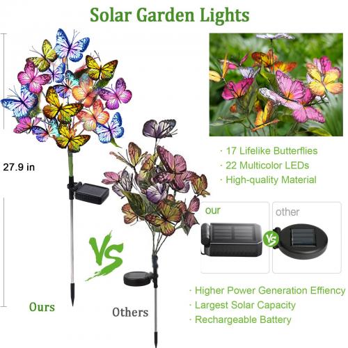 Butterfly Solar Garden Light Auto On Off Waterproof