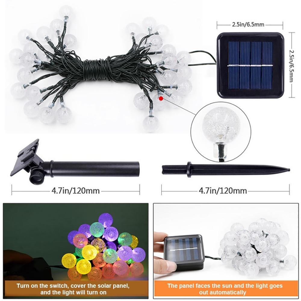 Waterproof 39ft Solar Powered Outdoor String Lights