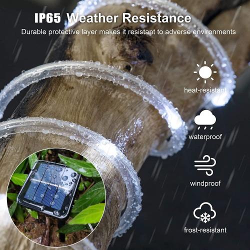 12m 100 leds Waterproof Solar LED Rope Lights IP65 Outdoor