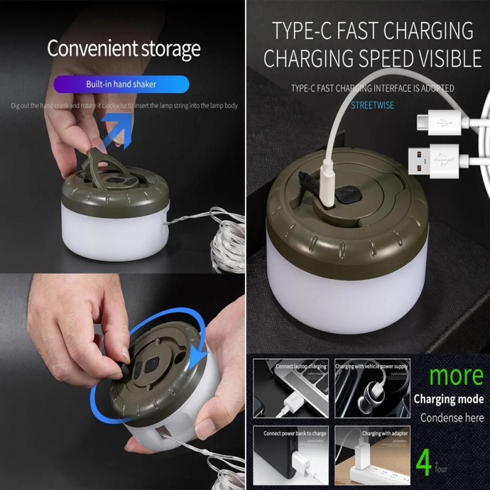 Rechargeable Portable LED Tent Light String