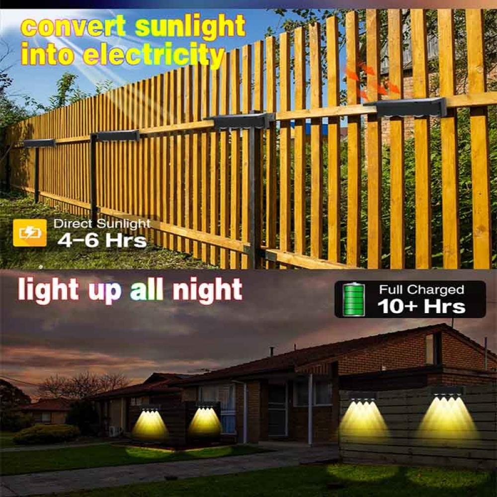 RGBW Solar Powered Waterproof LED Outdoor Fence Lamp