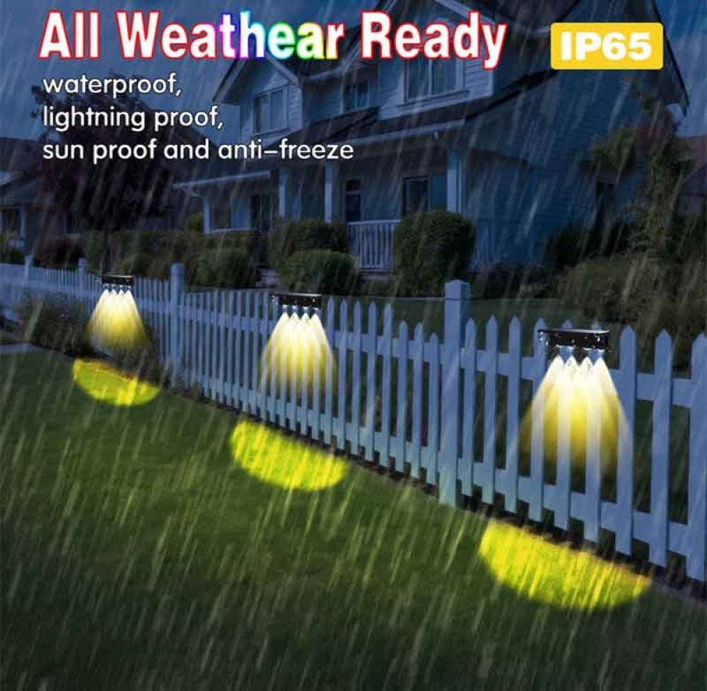 RGBW Solar Powered Waterproof LED Outdoor Fence Lamp