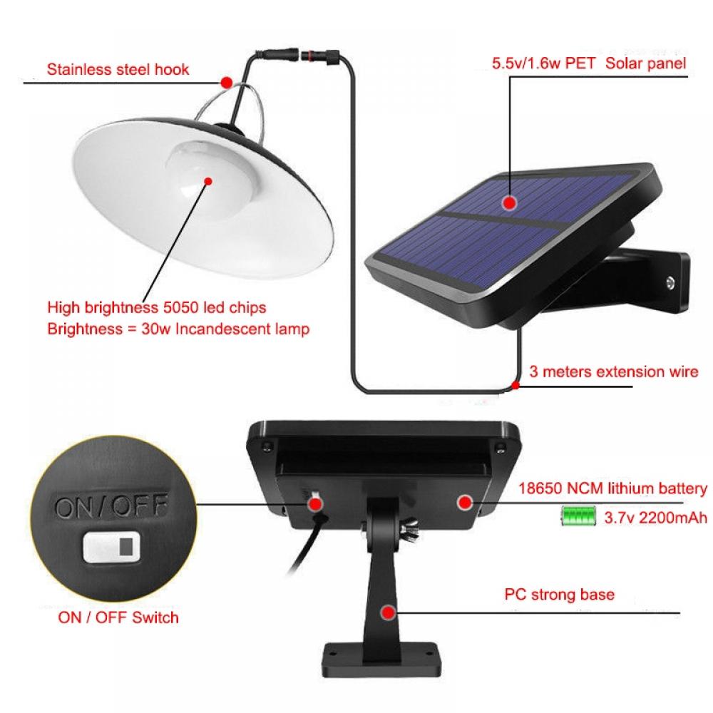 Solarbetriebene LED-Hängeleuchte für den Außenbereich