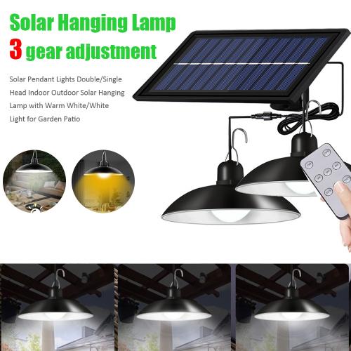 Solar Powered Double Head LED Hanger Light