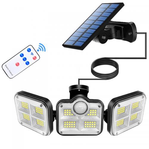 138LED Solar Wall Light with Remote and Motion Sensor