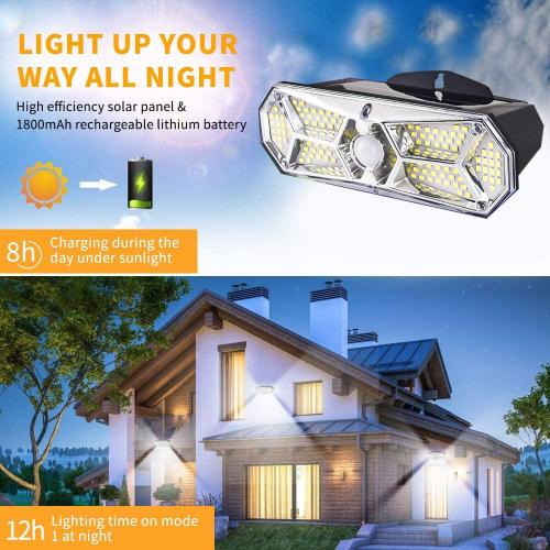 126LED High Brightness Motion Sensor Solar Wall Light