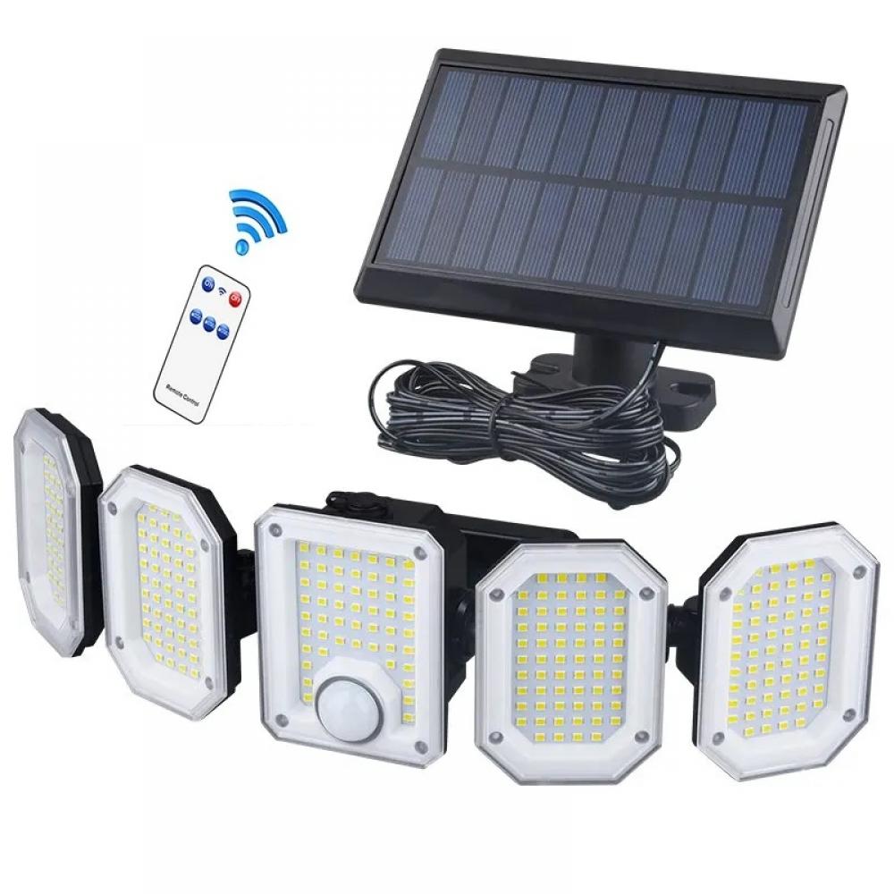 300 LED Outdoor 5 Heads Motion Sensor Solar Wall Light