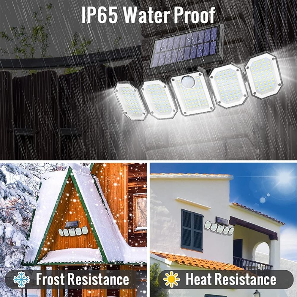 300 LED Outdoor 5 Heads Motion Sensor Solar Wall Light