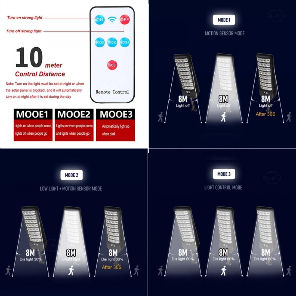 640LED Motion Sensor Solar Street Light Outdoor