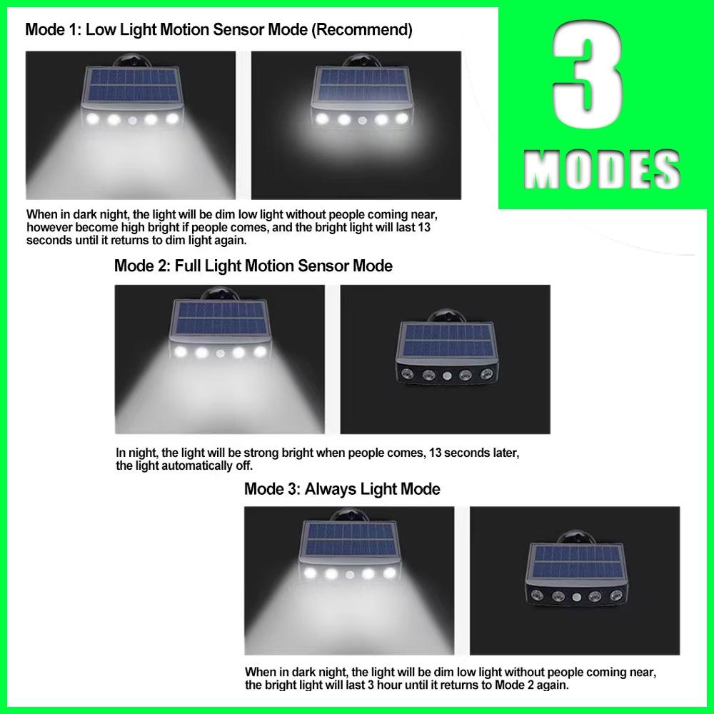 4 LED Solar Motion Sensor Light Waterproof Outdoor Lamp