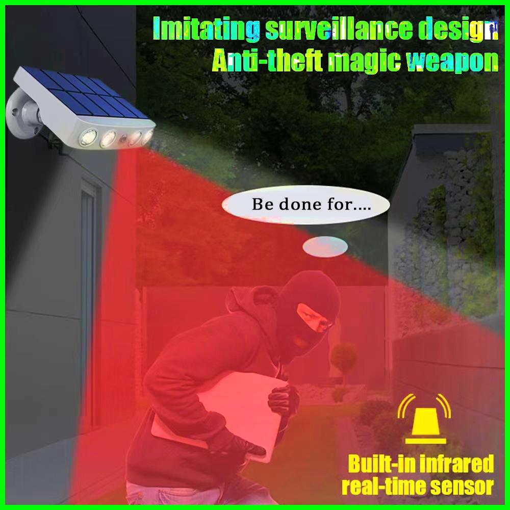 4 LED Solar Motion Sensor Light Waterproof Outdoor Lamp