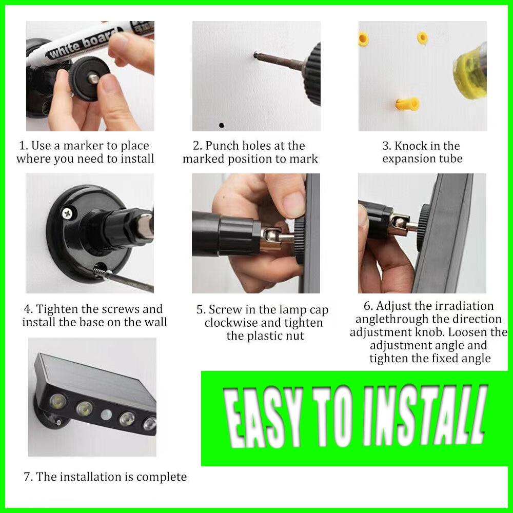 4 LED Solar Motion Sensor Light Waterproof Outdoor Lamp