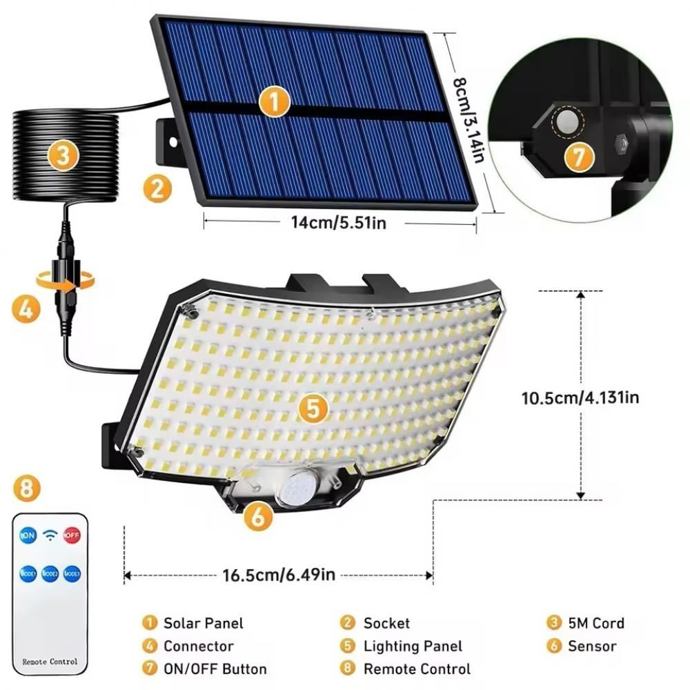 234LED Solar Wall Light Waterproof Motion Sensor