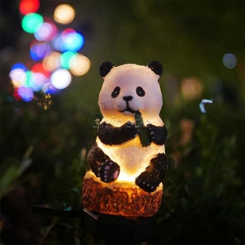 Solar Powered Outdoor Panda Resin Light