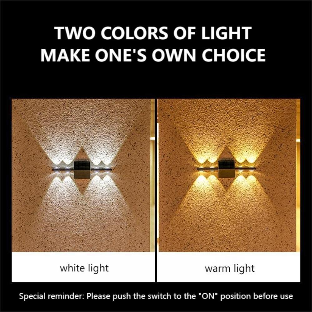 Εξωτερικό ζεστό λευκό ηλιακό φωτιστικό τοίχου με χωριστή σχεδίαση