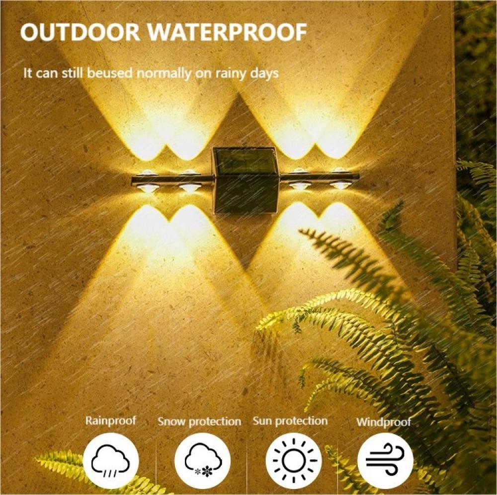 Εξωτερικό ζεστό λευκό ηλιακό φωτιστικό τοίχου με χωριστή σχεδίαση