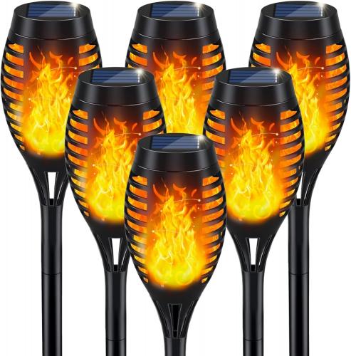 Solar Flame Torch Lights Outdoor Waterproof