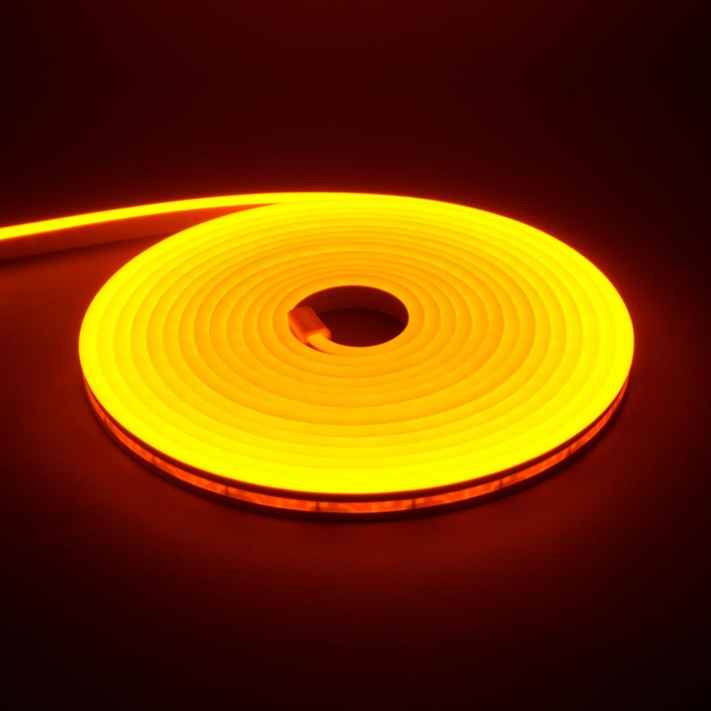 IP65 Mono Lemon Yellow 5m 12V Neon Flex LED Rope Light 2835 SMD 6mm*12mm PCB
