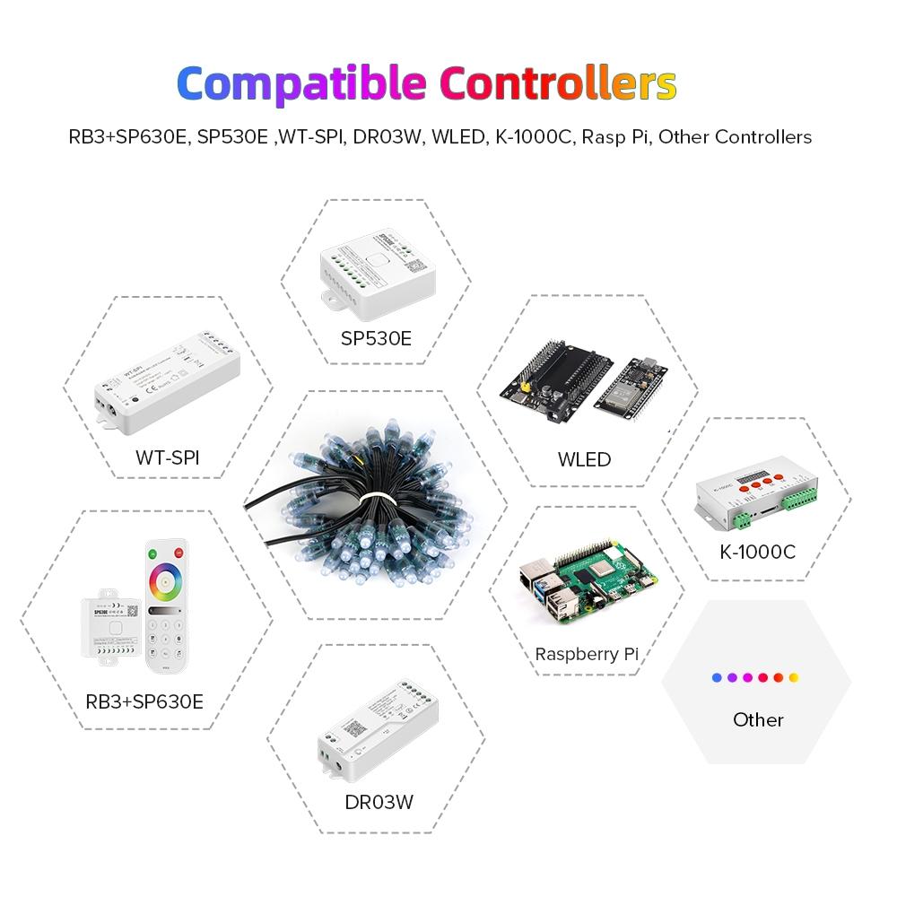 5V 12mm RGBIC Ws2811 Programmable Outdoor Pixel Light Module
