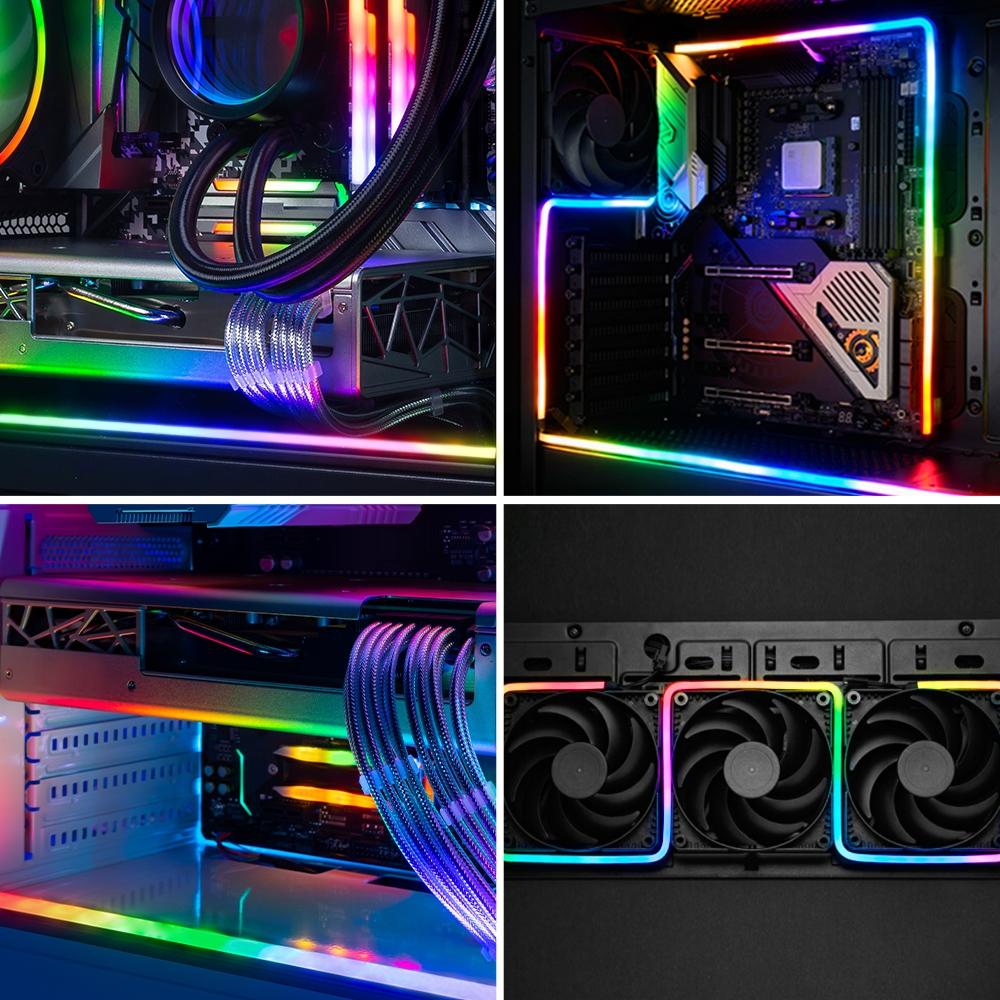 DC5V 2*50cm WS2812B RGB Neon LED Strip Kit with PC Sync