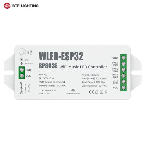 SP803E DC5-24V WiFi Music WLED LED Controller WLED-ESP32 Smart APP Control