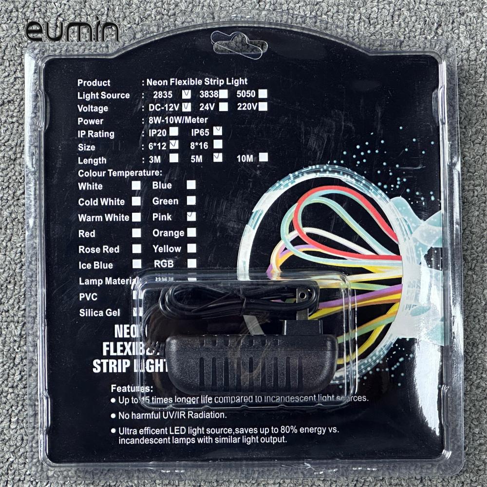 5m 100V-240V Pink Neon Set 8W/M LED Strip Light Rope String