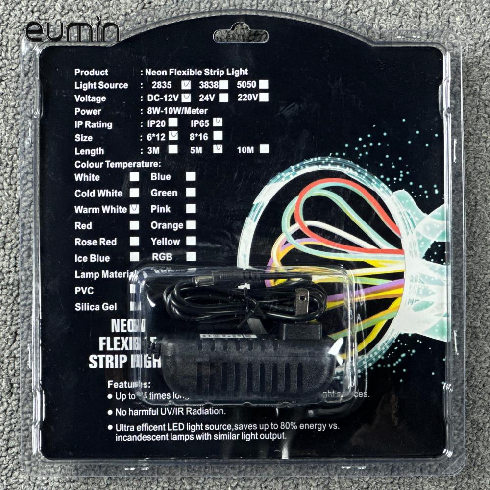 5m 100V-240V Neutral White 4500K Neon Set 8W/M Rope LED Strip