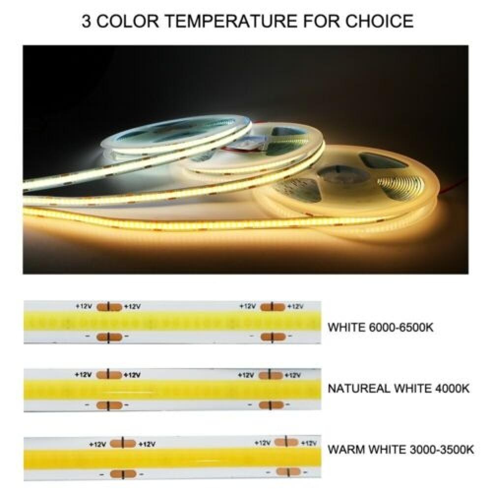 5m DC24V 8mm Flexible COB LED Strip Lights Dimmable