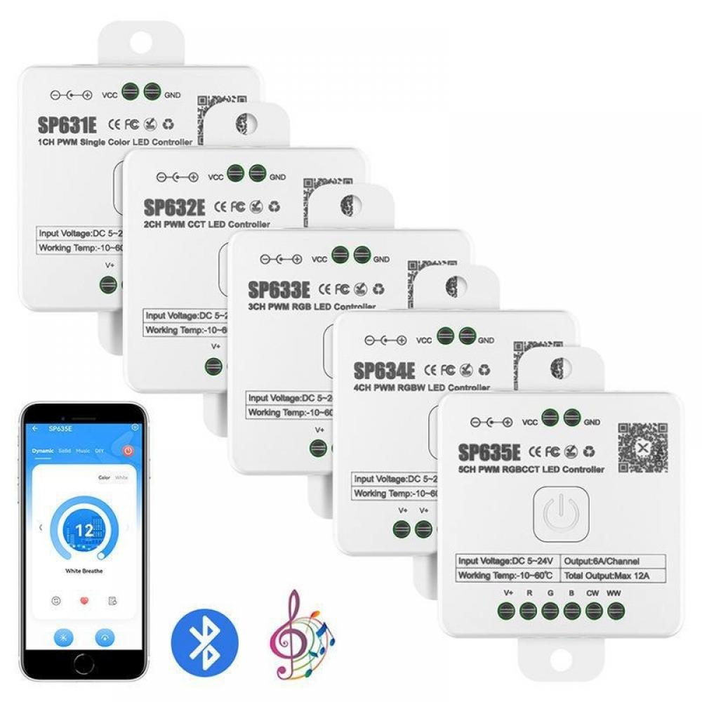 SP635E 5CH PWM RGBCCT LED Controller DC 5-24V Max 12A