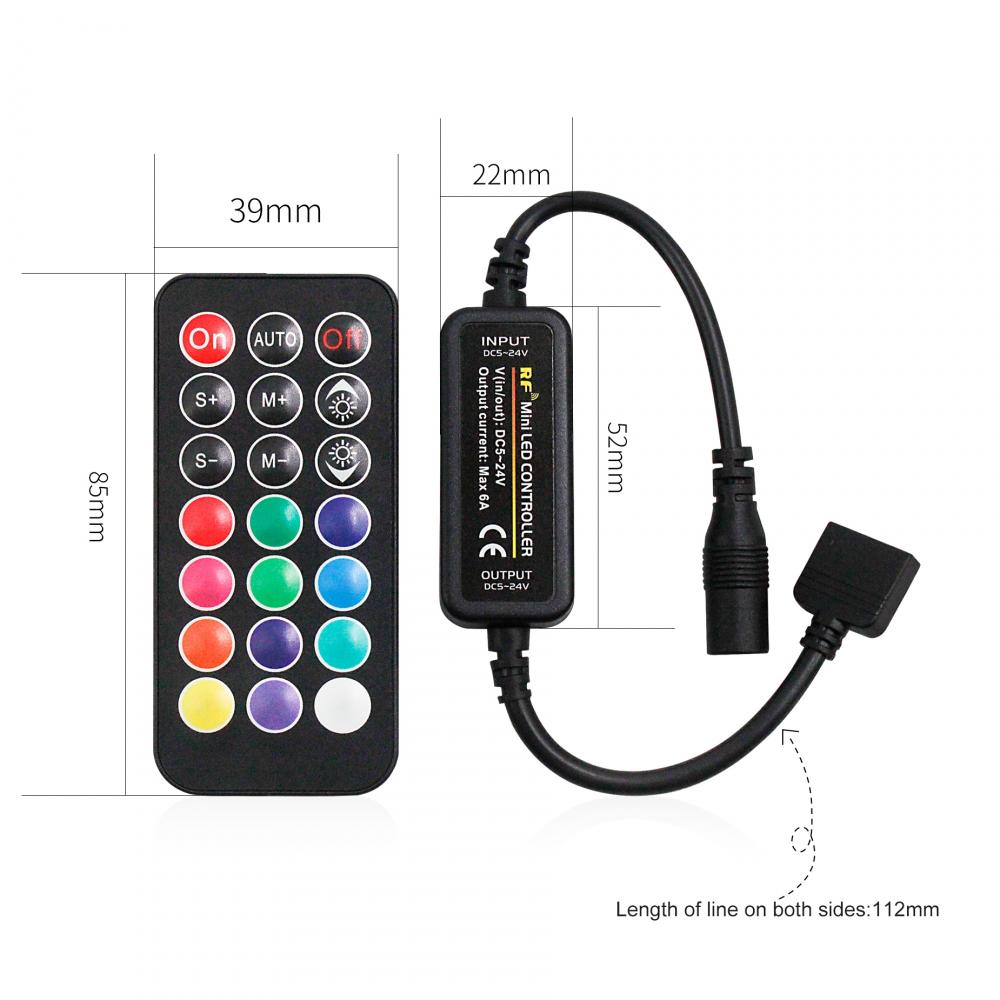 DC5-24V 21Key Wireless RF Mini RGBW Controller
