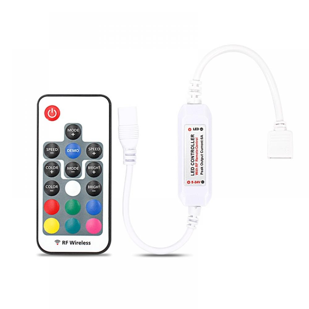 DC5-24V 17 Keys RF RGB LED Controller 3CH Max144W